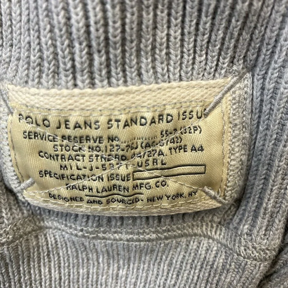 Polo Ralph Lauren Sweater‎ Men’s XXL  1/4 Zip Pullover Gray 100% Cotton RN#41381